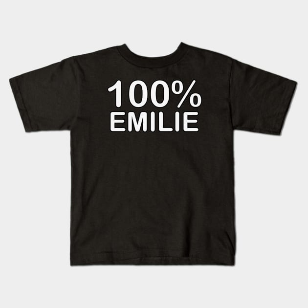 Emilie name, couples gifts for boyfriend and girlfriend long distance. Kids T-Shirt by BlackCricketdesign